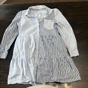 Crown & Ivy Light Blue and White Striped Dress